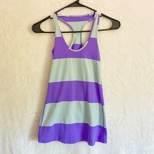 Lululemon Blue & Purple Striped Racerback Tank